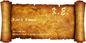 Karl Emma névjegykártya